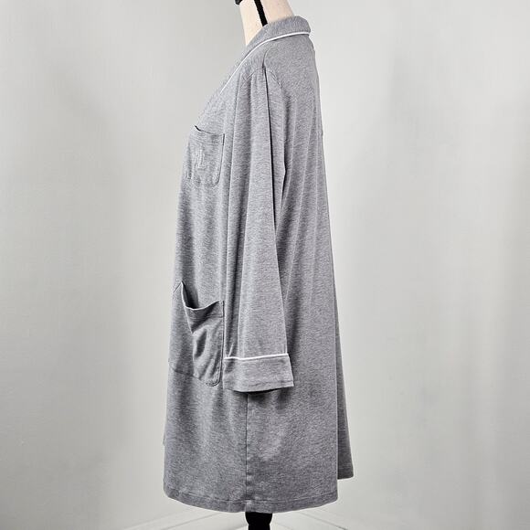 Lauren Ralph Lauren Gray Bath Lounge Robe | Women's Large | MISSING BELT - Picture 4 of 14